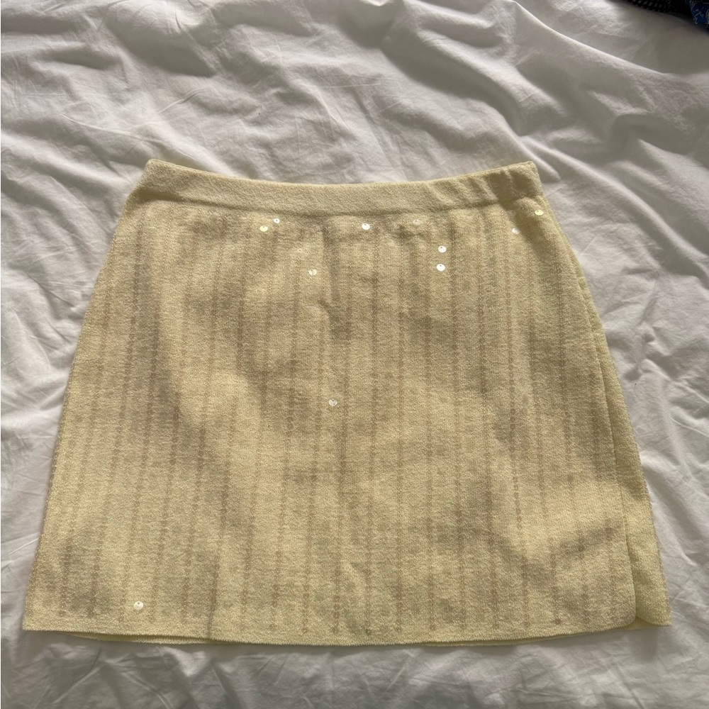 Zara sequin mini skirt yellow medium